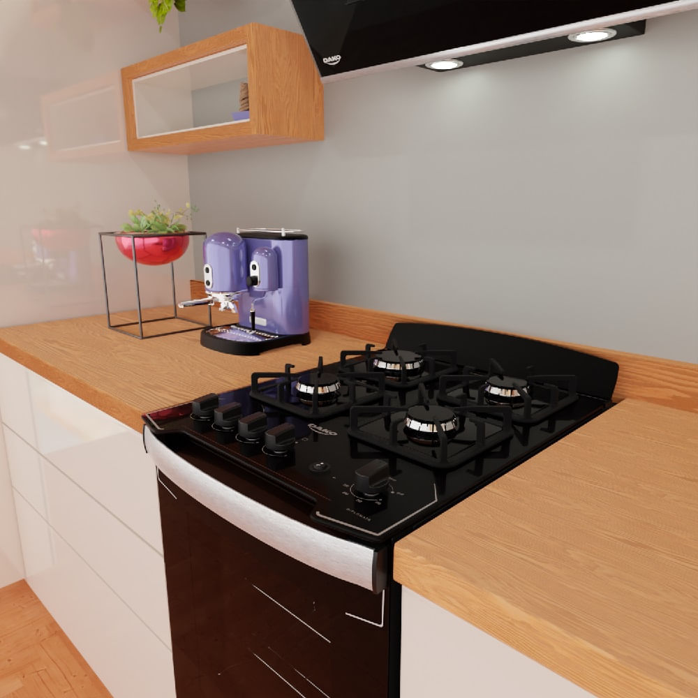 Fogão de Piso Dako 4 Bocas Diplomata Preto - Bivolt - Image 9