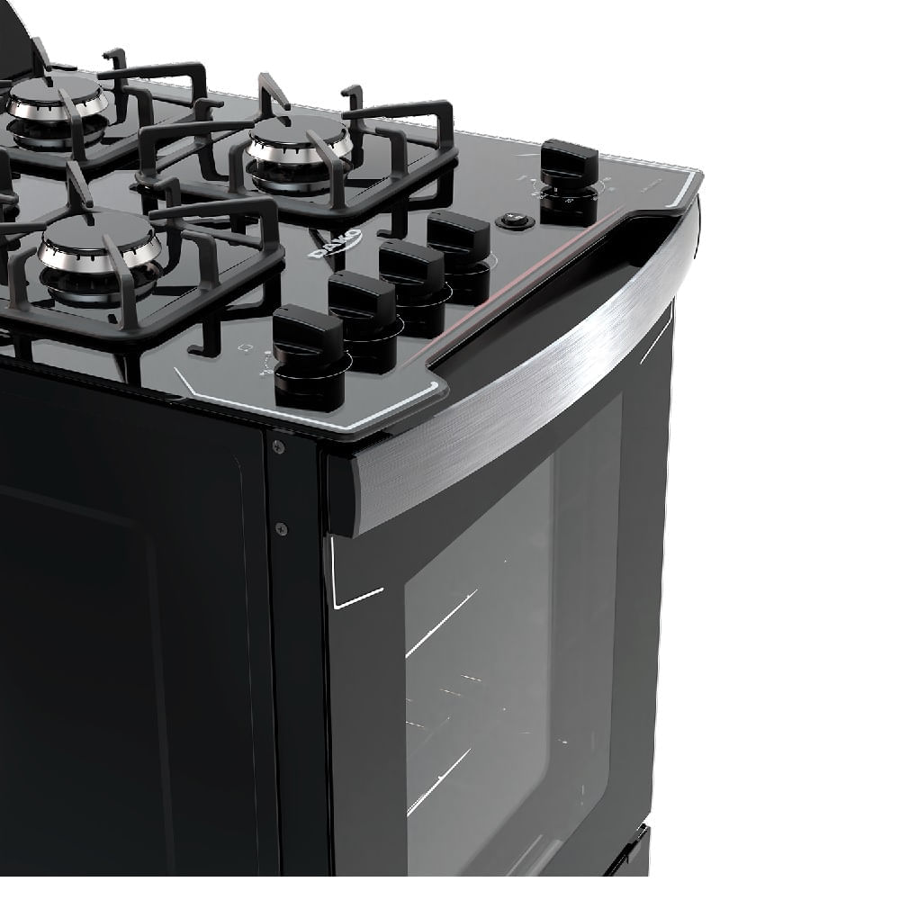 Fogão de Piso Dako 4 Bocas Diplomata Preto - Bivolt - Image 6
