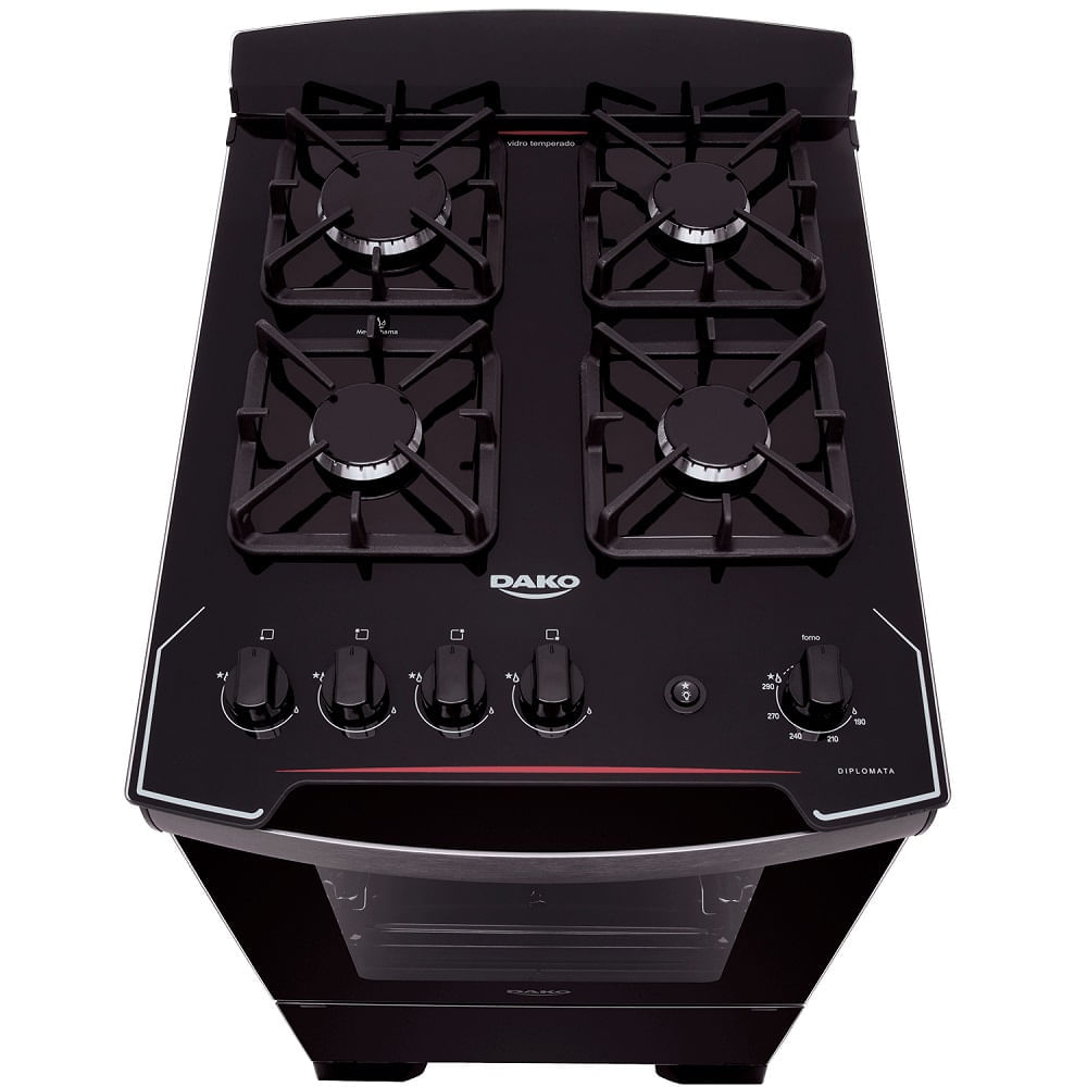 Fogão de Piso Dako 4 Bocas Diplomata Preto - Bivolt - Image 4