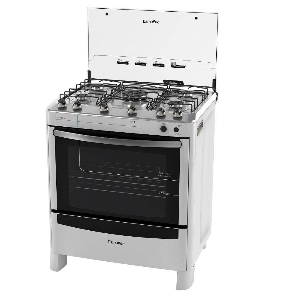 Fogão de Piso Esmaltec 5 Bocas Esmeralda Branco - Bivolt - Image 2
