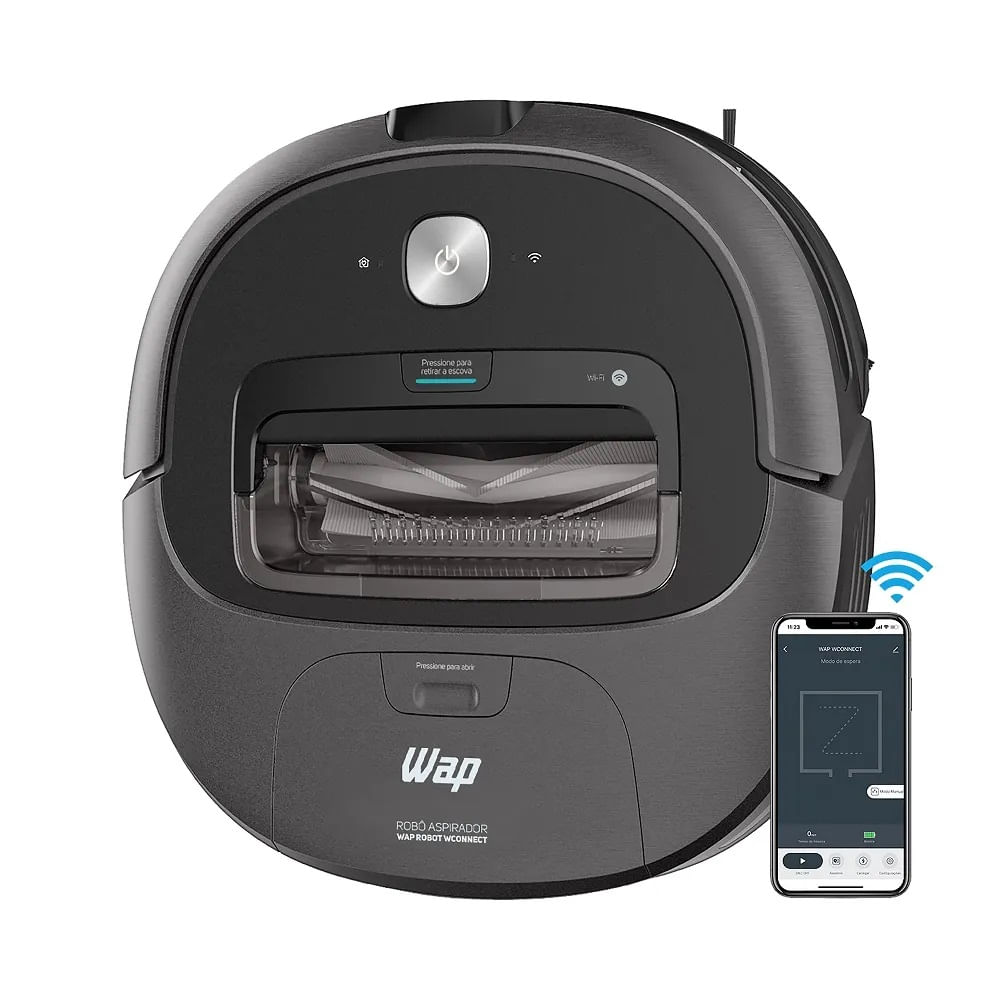 Robô Aspirador de Pó Wap WCONNECT Preto - Bivolt - Image 3