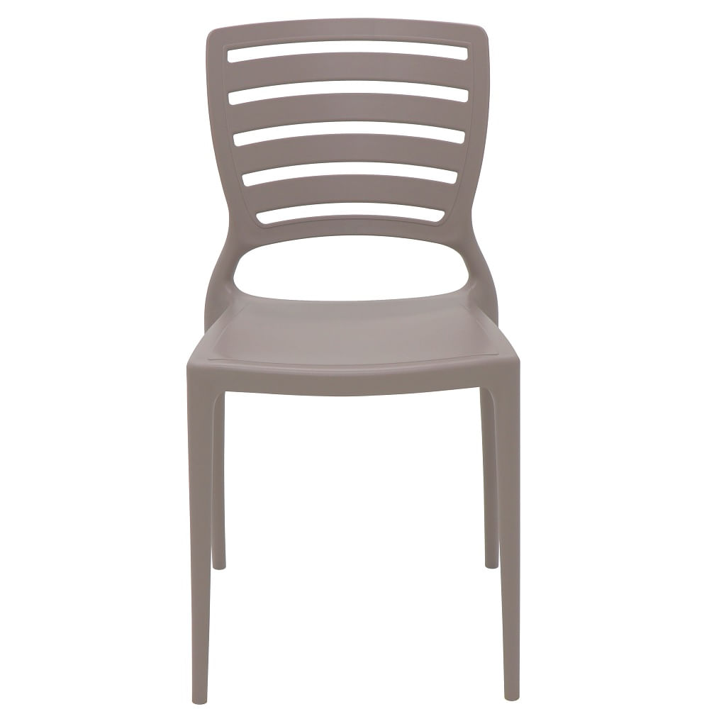 Conjunto de 4 Cadeiras Plásticas Tramontina Encosto Vazado Sofia Camurça - Image 2