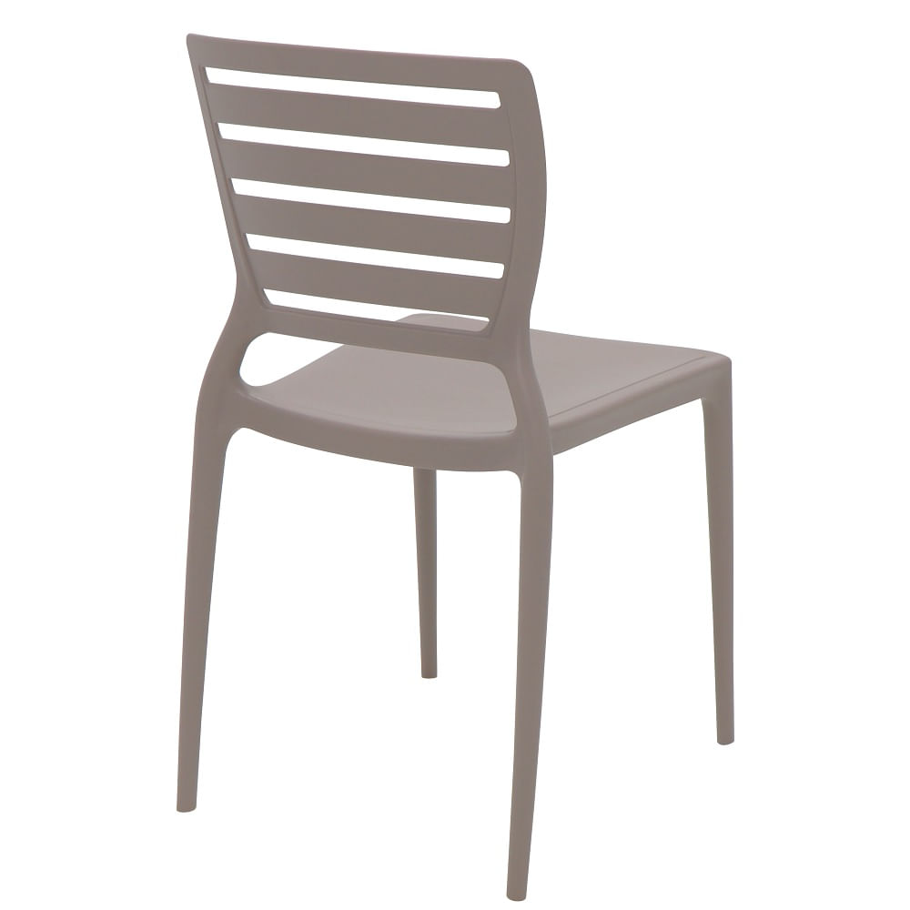 Conjunto de 4 Cadeiras Plásticas Tramontina Encosto Vazado Sofia Camurça - Image 4