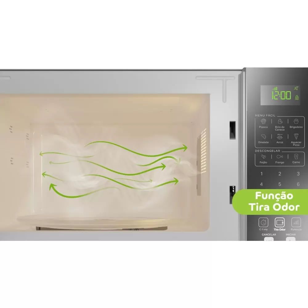 Micro-ondas Consul 32 Litros com Menu Fácil Cinza Espelhado CMS46AR - 220 Volts - Image 4