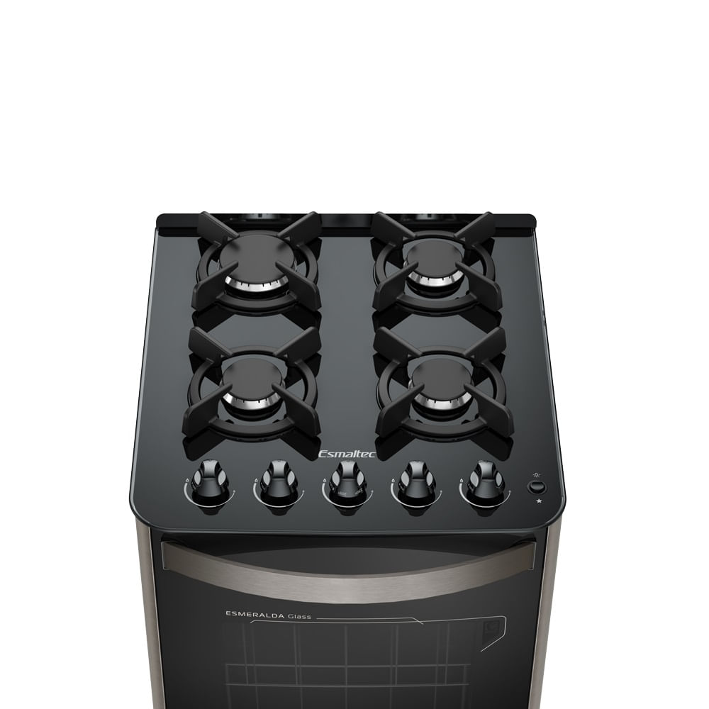 Fogão de Piso Esmaltec 4 Bocas Esmeralda Glass Inox – Bivolt - Image 5