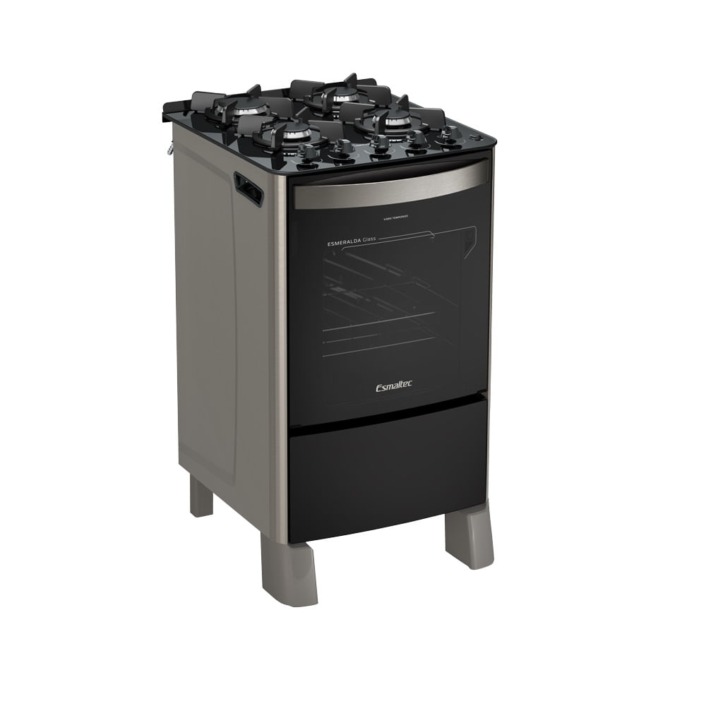 Fogão de Piso Esmaltec 4 Bocas Esmeralda Glass Inox – Bivolt - Image 2