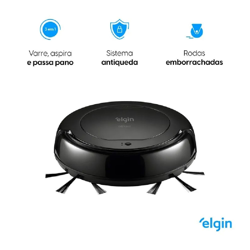 Robô Aspirador de Pó Elgin 3 em 1 Evo Preto - Bivolt - Image 6