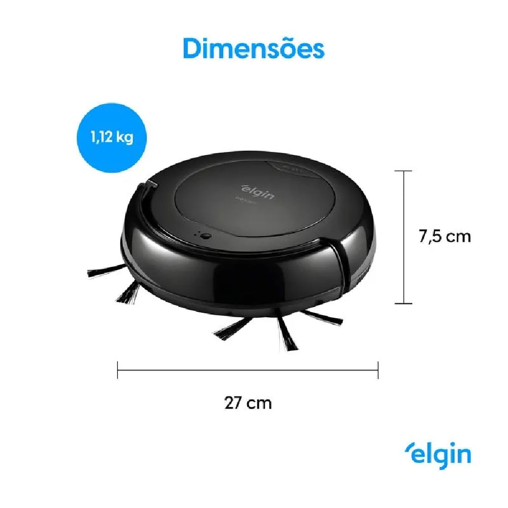 Robô Aspirador de Pó Elgin 3 em 1 Evo Preto - Bivolt - Image 3