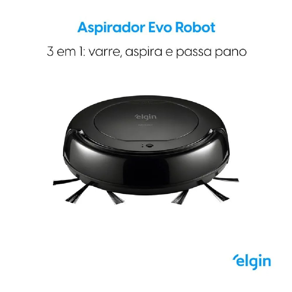 Robô Aspirador de Pó Elgin 3 em 1 Evo Preto - Bivolt - Image 10