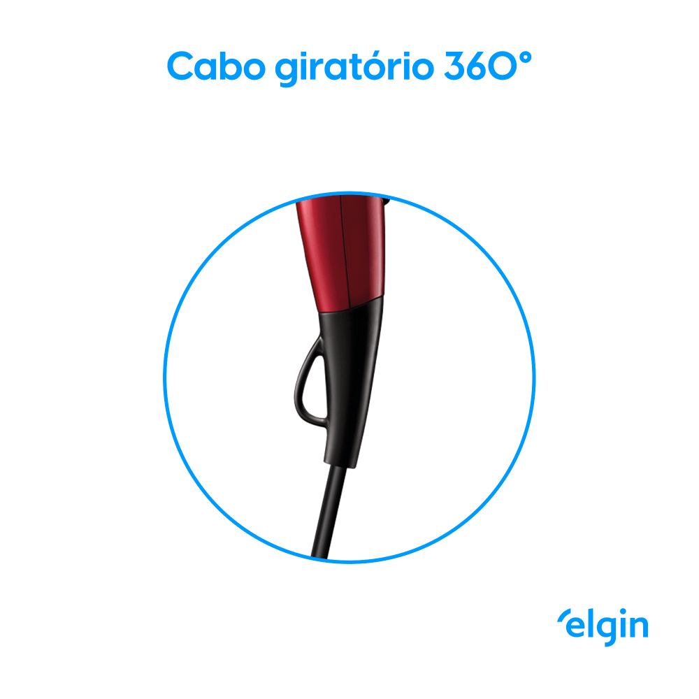 Secador de Cabelo Elgin Glossy Ion Vermelho - 220 Volts - Image 8