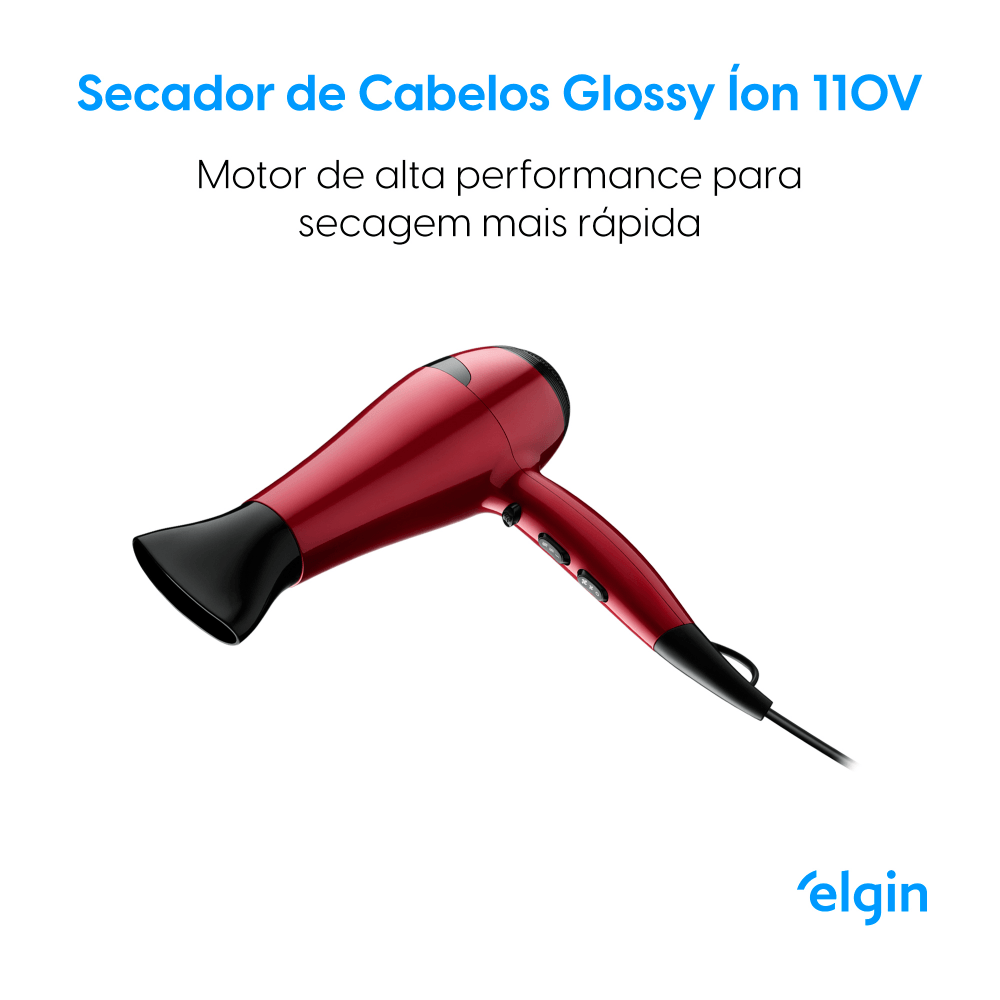 Secador de Cabelo Elgin Glossy Ion Vermelho - 220 Volts - Image 2