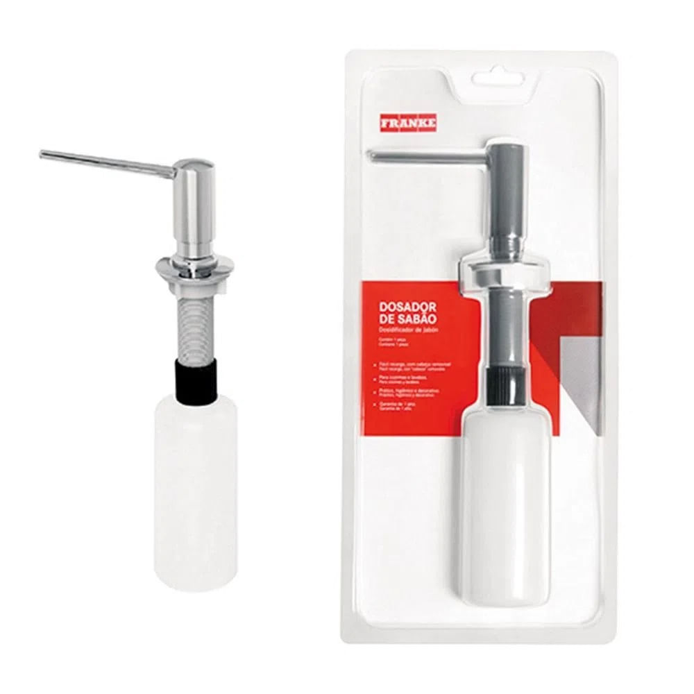 Dosador de Sabão de Embutir e Sobrepor Franke 250ml Alto Brilho Cromado - Image 3