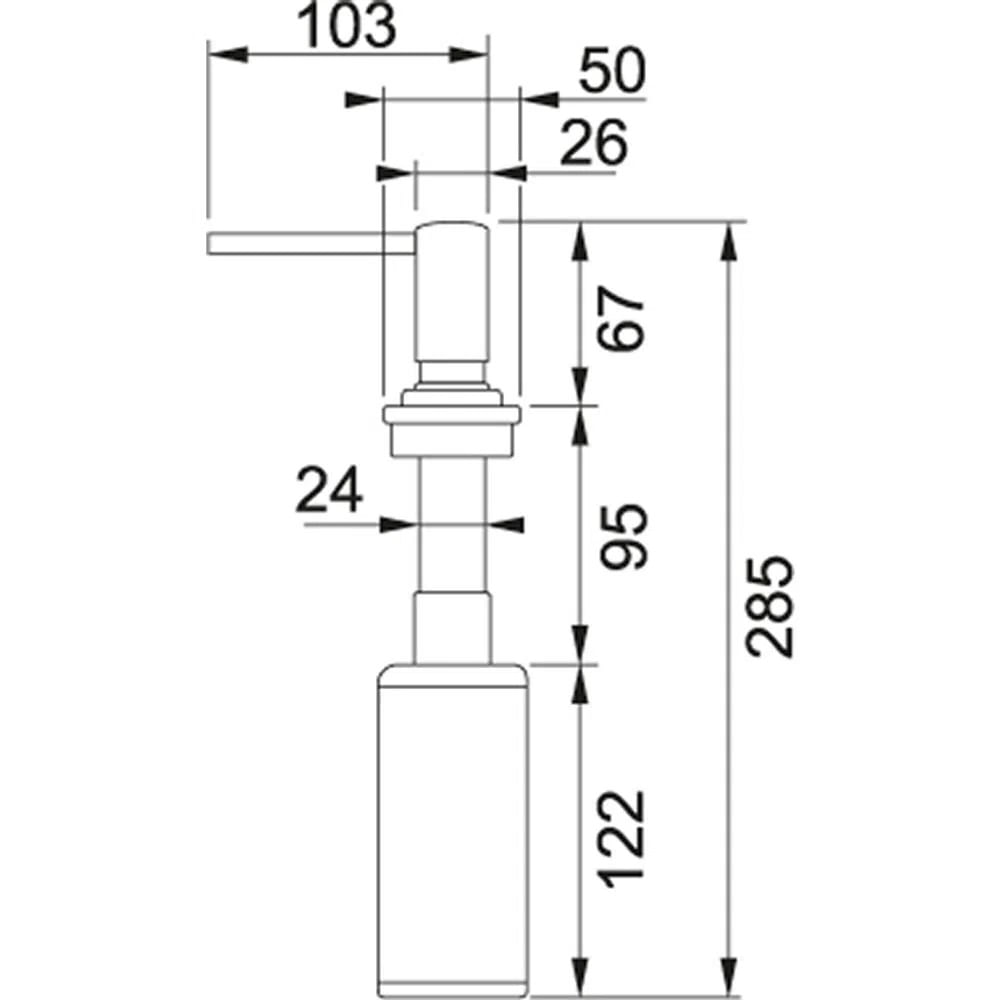 Dosador de Sabão de Embutir e Sobrepor Franke 250ml Alto Brilho Cromado - Image 4