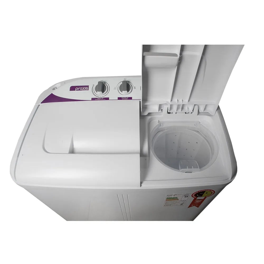 Lavadora e Centrifuga Praxis 10kg 2 em 1 Branca Twin Tub - 127 Volts - Image 4