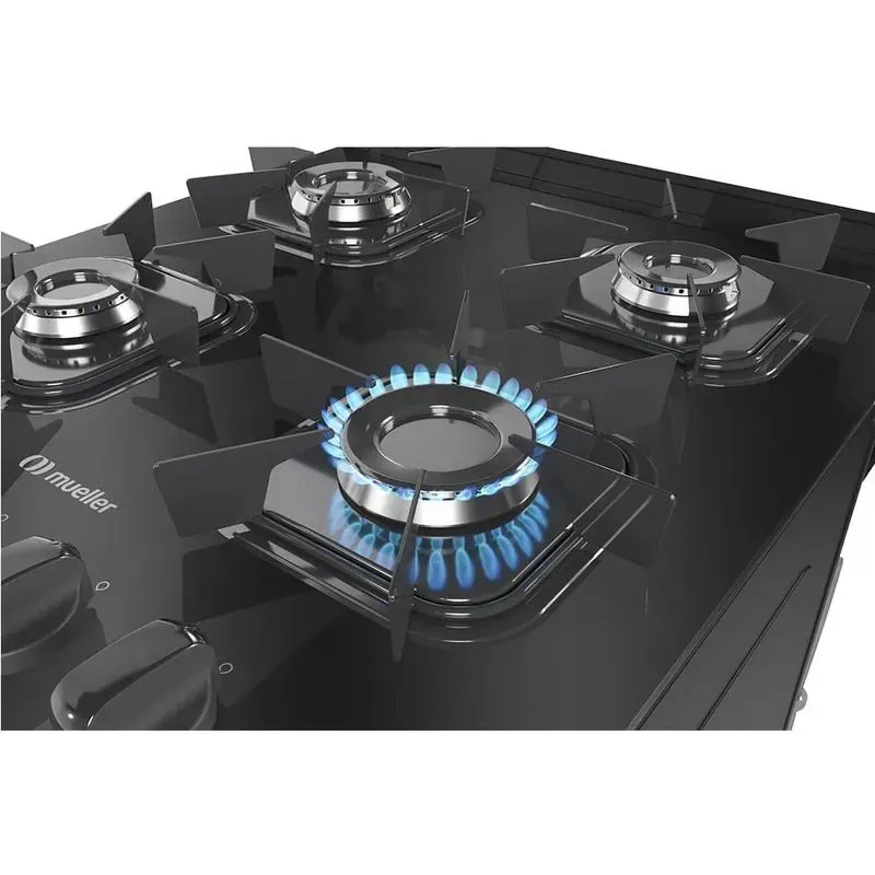 Fogão Mueller 4 Bocas Mesa De Vidro Preto Bivolt MFV4B - Image 6