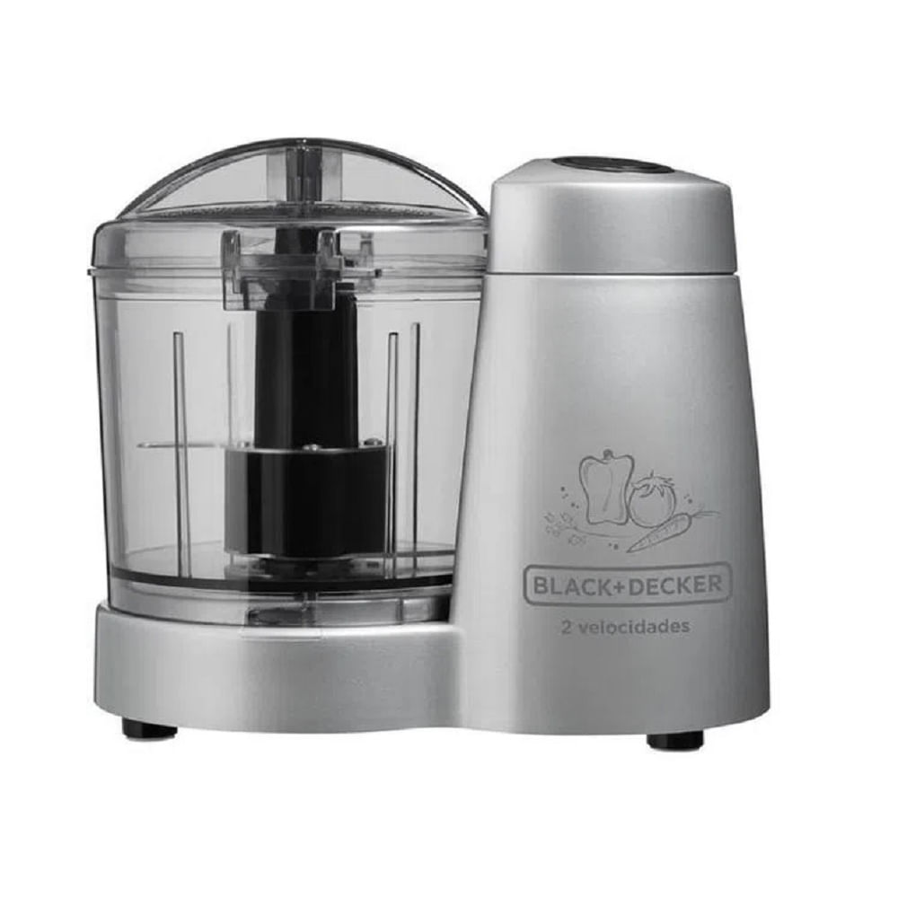 Miniprocessador de Alimentos Black + Decker 120W 2 velocidades Lâminas em Aço Inox Prata HC32P – 220 Volts - Image 3