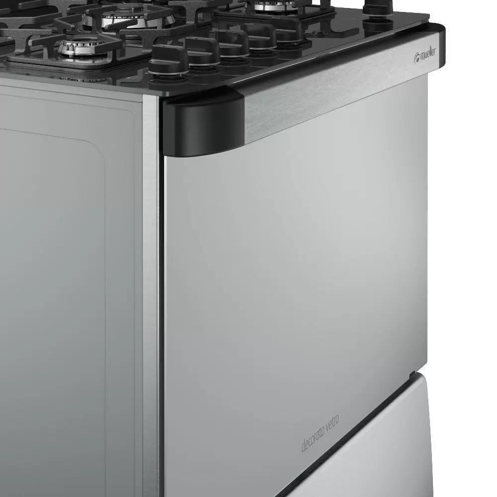 Fogão De Piso Mueller 5 Bocas Decorato Vetro Inox - Bivolt - Image 6