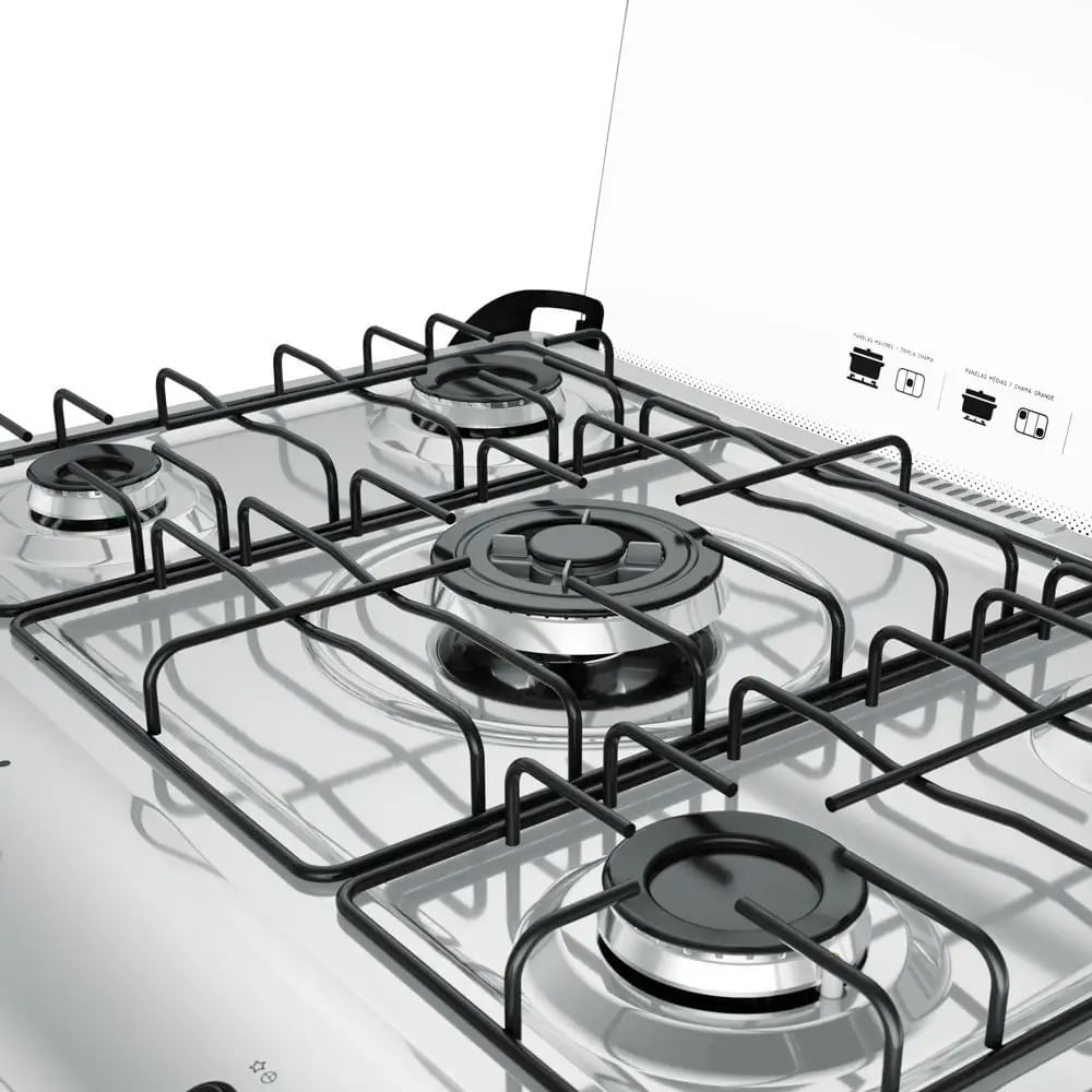 Fogão de Piso Mueller 5 Bocas Decorato com Tripla Chama Branco G3 - Bivolt - Image 10