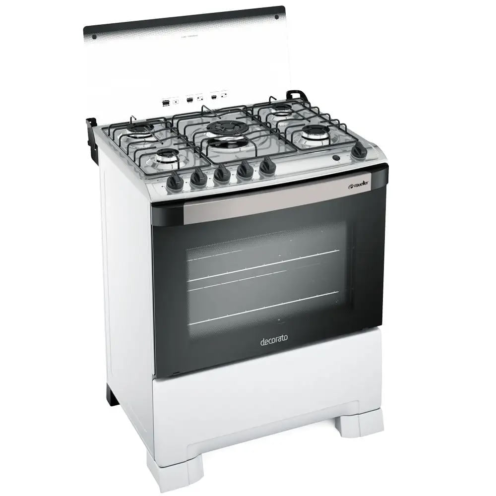 Fogão de Piso Mueller 5 Bocas Decorato com Tripla Chama Branco G3 - Bivolt - Image 4
