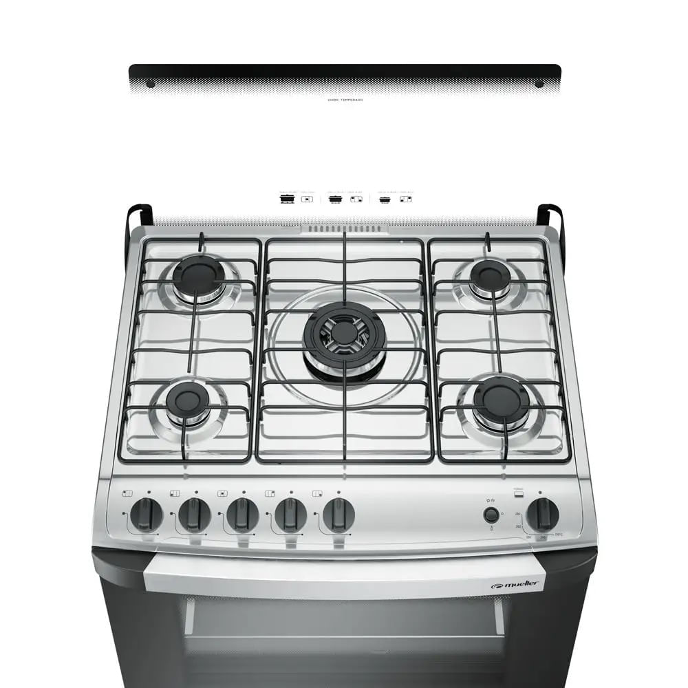 Fogão de Piso Mueller 5 Bocas Decorato com Tripla Chama Branco G3 - Bivolt - Image 9