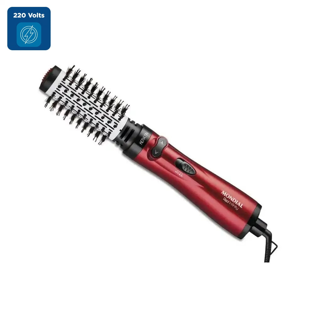 Escova Secadora Mondial Infinity Keratin Vermelho ER-11-KR - 220 Volts - Image 2
