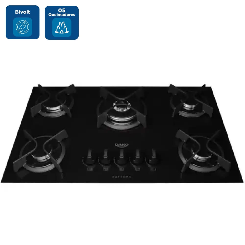 Cooktop Dako 5 Bocas Supreme Preto - Bivolt - Image 2