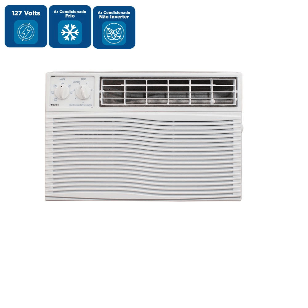 Ar Condicionado Janela Gree 10000 BTU/h Frio R32 Mecânico GJC10BK-A6NMND2A – 127 Volts - Image 2