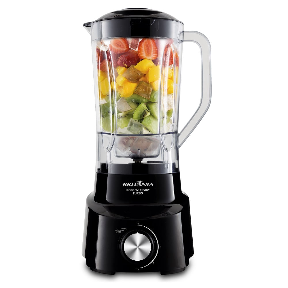 Liquidificador Britânia 1050W 2,65 Litros 4 Velocidades + Pulsar Preto Diamante 800 – 220 Volts - Image 4