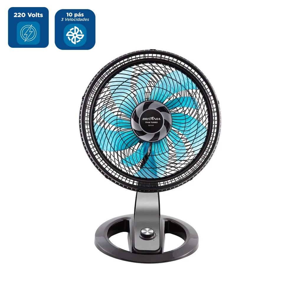 Ventilador de Mesa Britânia 40cm Preto BVT491 – 220 Volts - Image 2