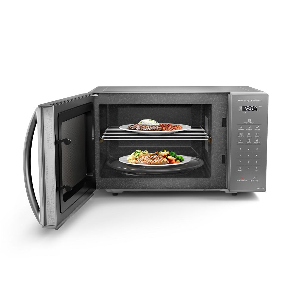 Micro-ondas Panasonic Dupla Refeição 27 Litros Prata NN-ST55LMRU – 220 Volts - Image 6