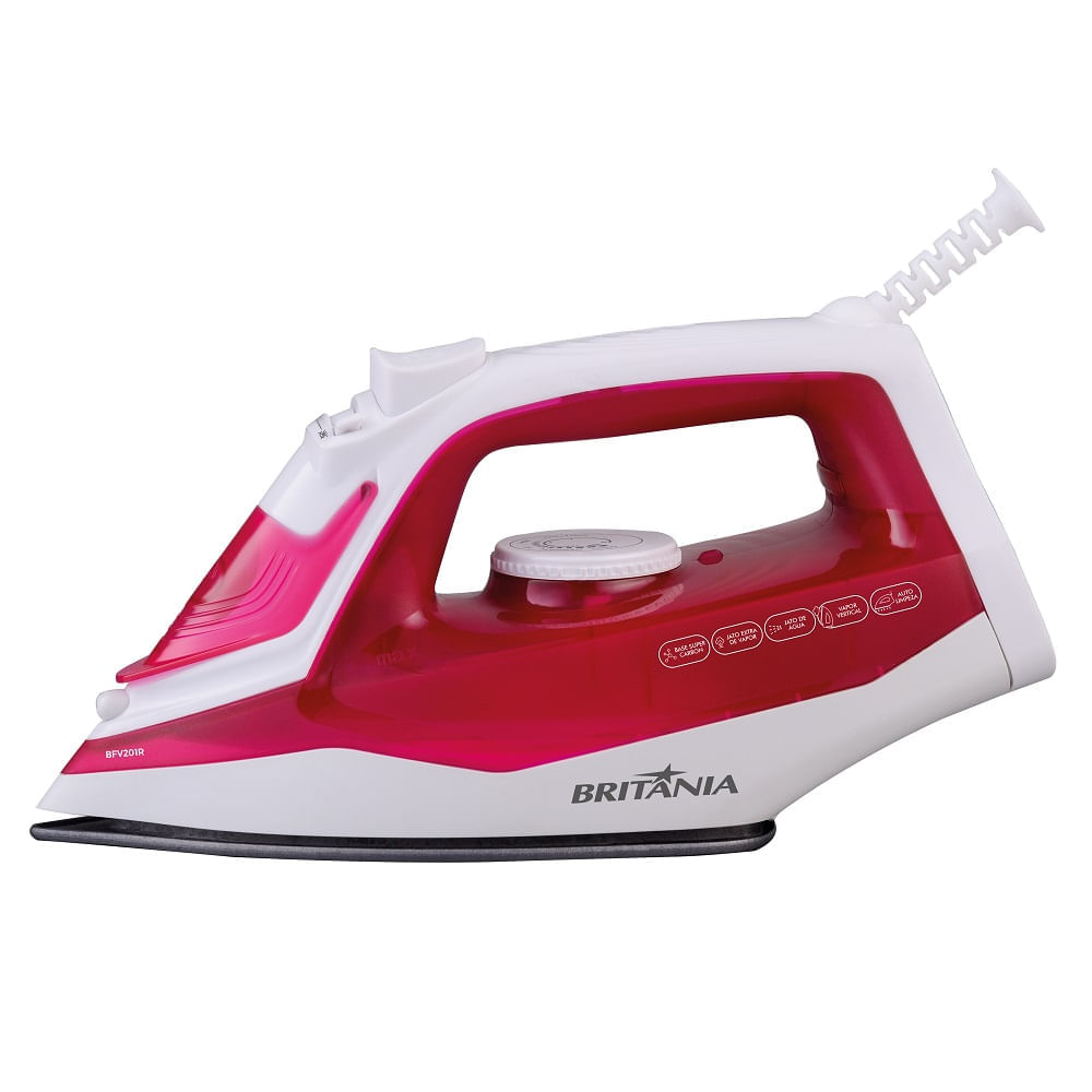 Ferro a Vapor Britânia Super Carbon Branco e Rosa BFV201R – 220 Volts - Image 3