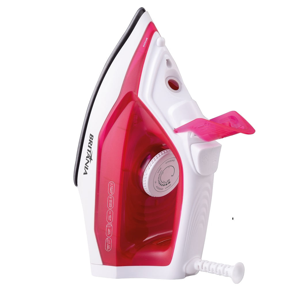Ferro a Vapor Britânia Super Carbon Branco e Rosa BFV201R – 220 Volts - Image 4
