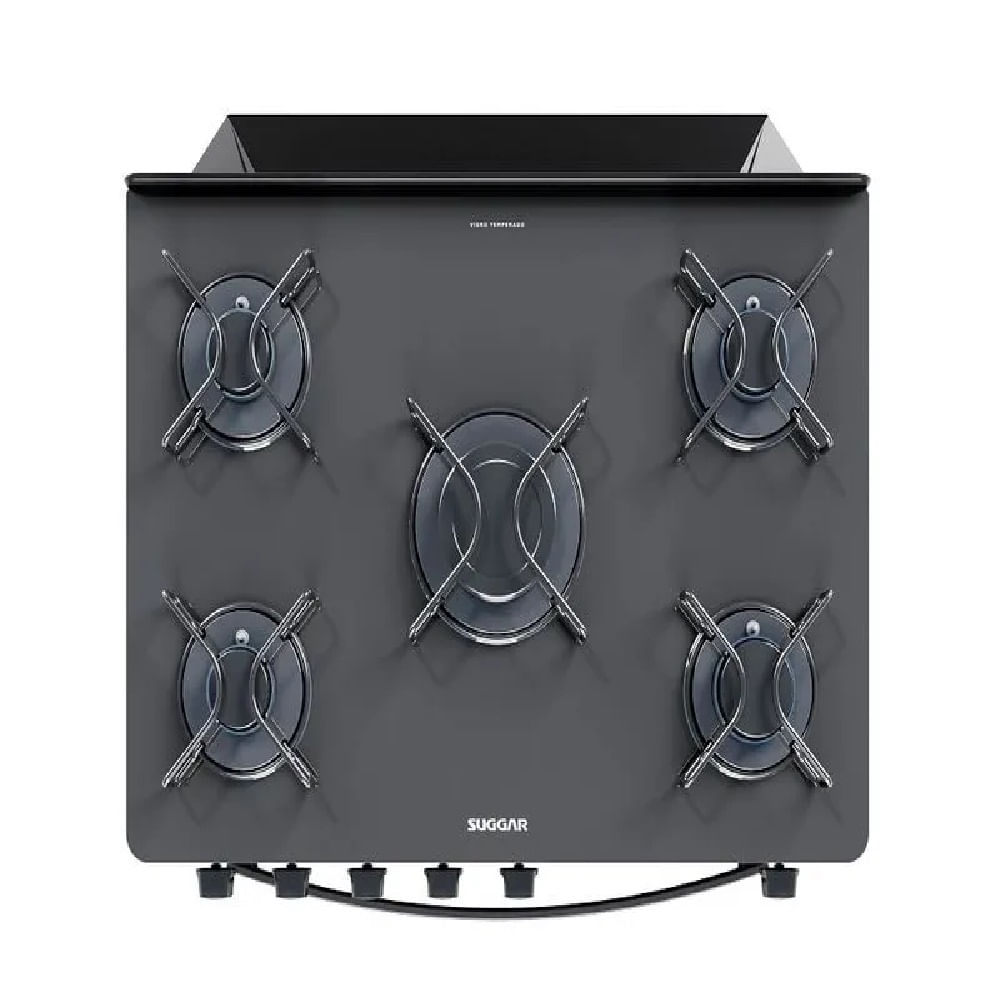 Fogão de Piso Suggar 5 Bocas com Mesa de Vidro Preto FGV510PT – Bivolt - Image 3