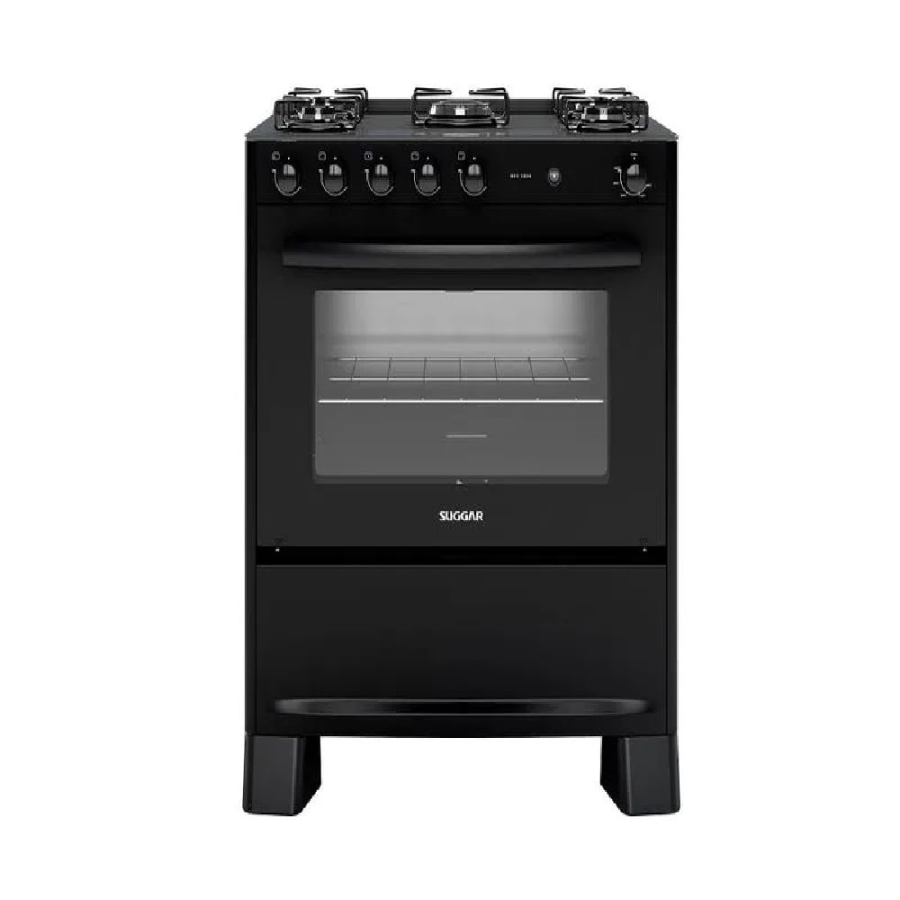 Fogão de Piso Suggar 5 Bocas com Mesa de Vidro Preto FGV510PT – Bivolt - Image 2
