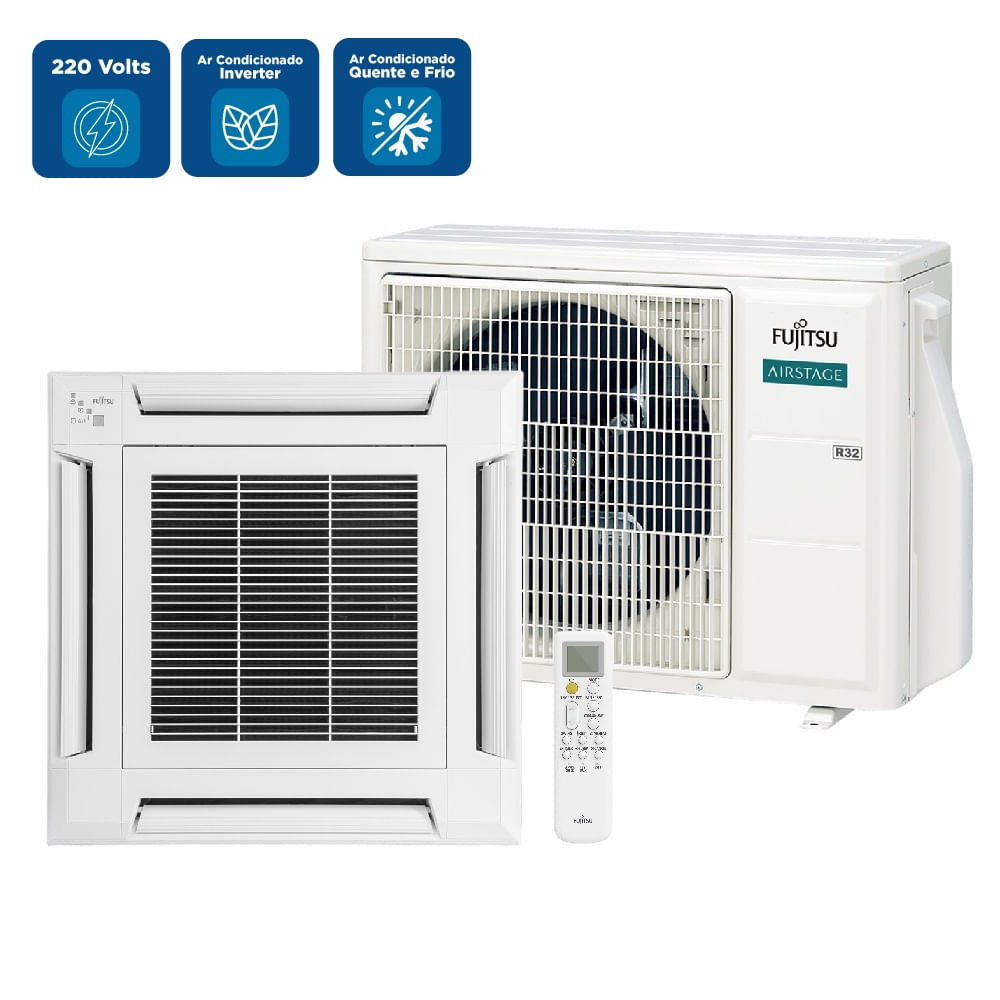 Ar Condicionado Split Cassete Inverter Fujitsu Airstage Premium 18000 BTU/h Quente e Frio Monofásico AUBH18KVBA - 220 Volts - Image 2