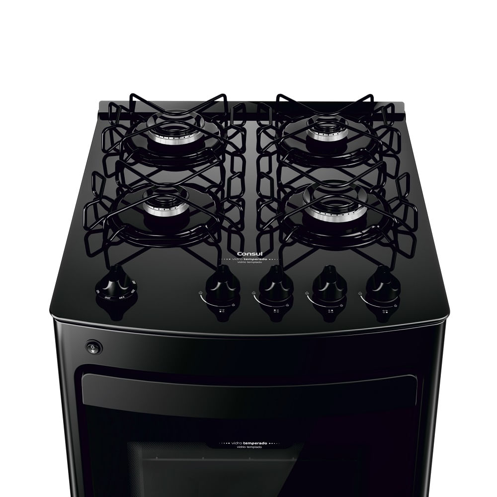Fogão de Piso Consul 4 Bocas com Mesa de Vidro Preto CFO4VBE – Bivolt - Image 4