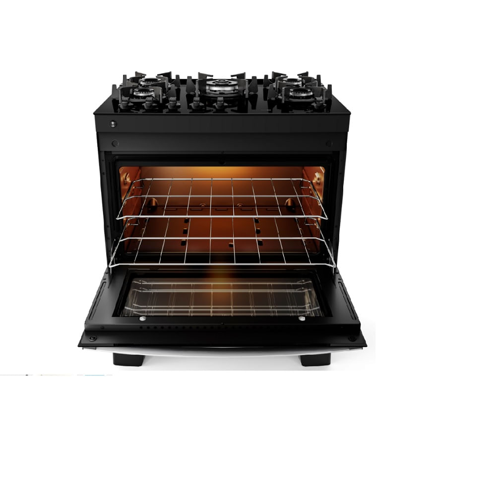 Fogão de Piso Atlas 5 Bocas com Mesa de Vidro Agile Up Glass Preto – Bivolt - Image 3