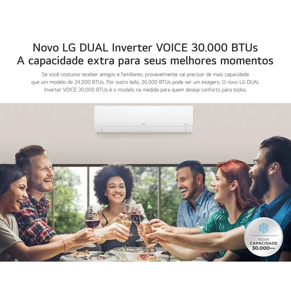 Ar Condicionado Split Hi Wall LG Inverter Dual Voice 30000 BTU Quente Frio – 220 Volts - Image 9