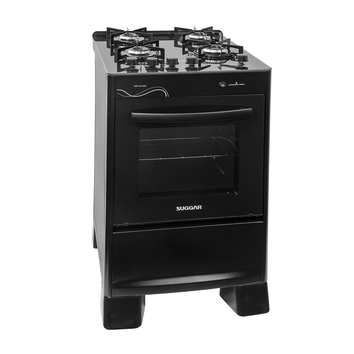 Fogão de Piso Suggar 4 Bocas Mesa de Vidro Neo Glass Preto – Bivolt - Image 2