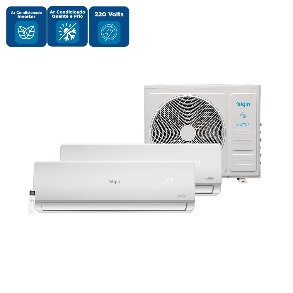 Ar Condicionado Bi Split Hi Wall Inverter Elgin Plus 2x9000 BTU/h Quente e Frio 45MTQE18C2CB – 220 Volts - Image 2