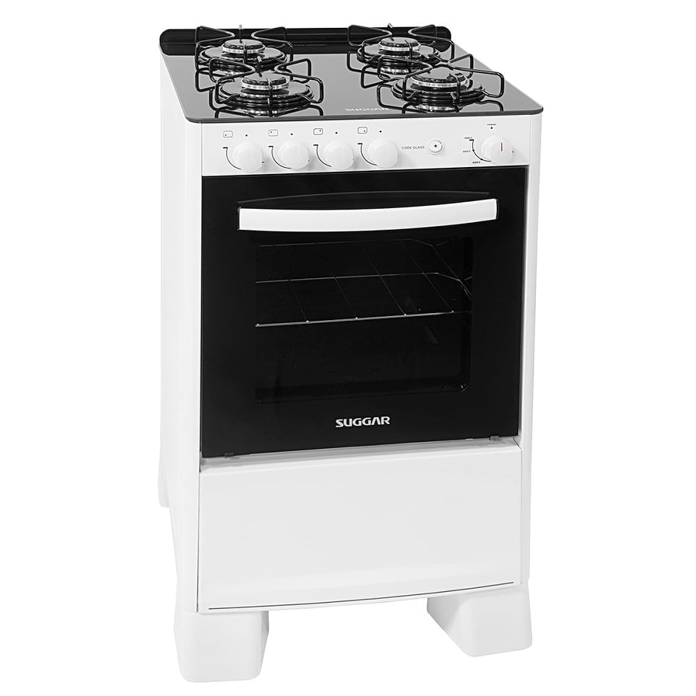 Fogão de Piso Suggar 4 Bocas Cook Glass Branco – Bivolt - Image 2