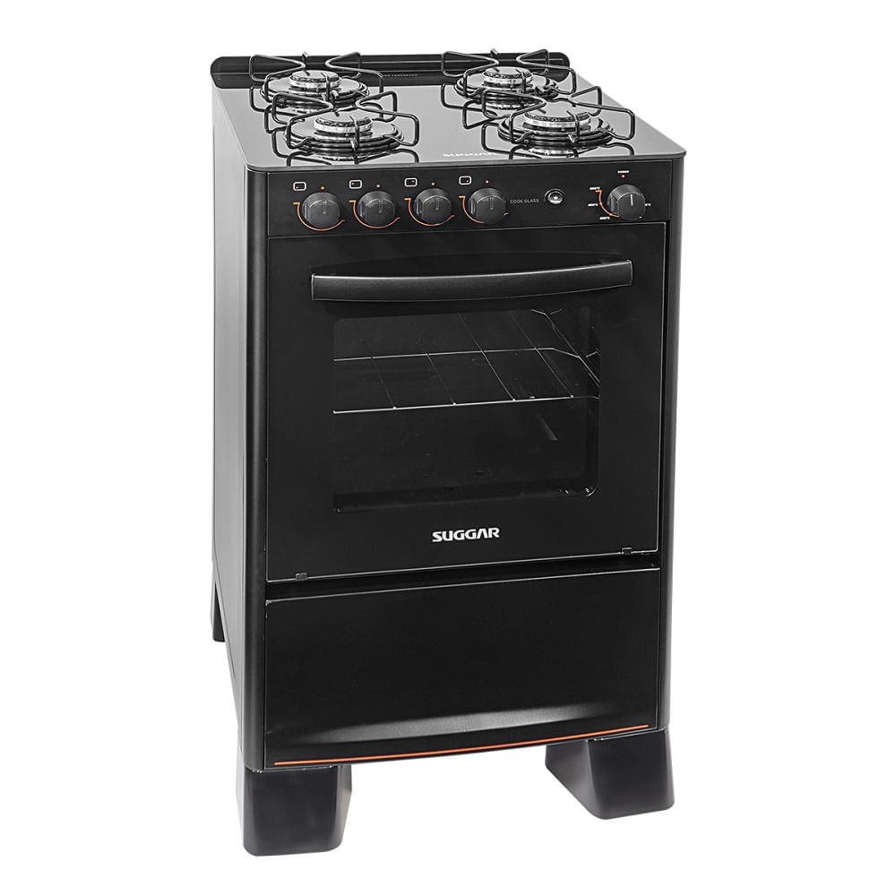Fogão de Piso Suggar 4 Bocas Cook Glass Preto– Bivolt - Image 2