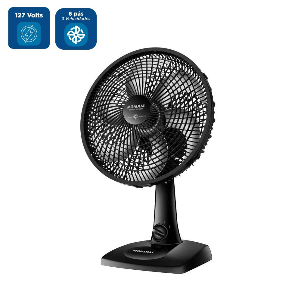 Ventilador de Mesa Mondial 40cm Preto VSP-40-B – 127 Volts - Image 2