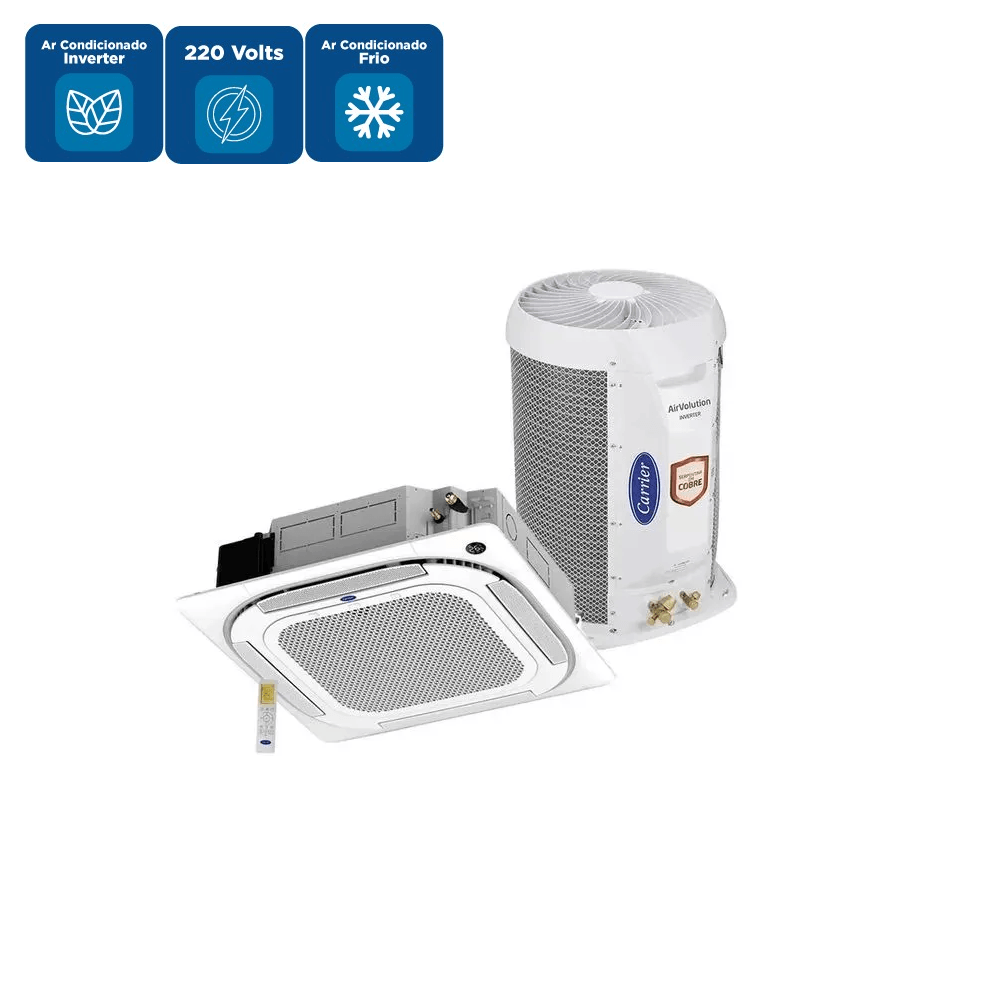 Ar Condicionado Split Cassete Carrier Inverter 28000 BTU/h Frio Monofásico 40KVQD28C5 – 220 Volts - Image 2