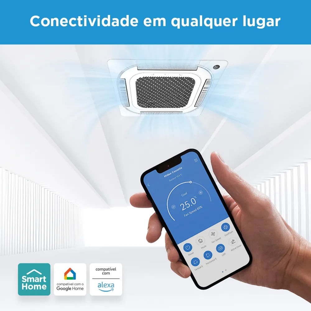 Ar Condicionado Split Cassete Inverter Midea 24000 BTU/h Frio Monofásico 38TVCD24515MM – 220 Volts - Image 7