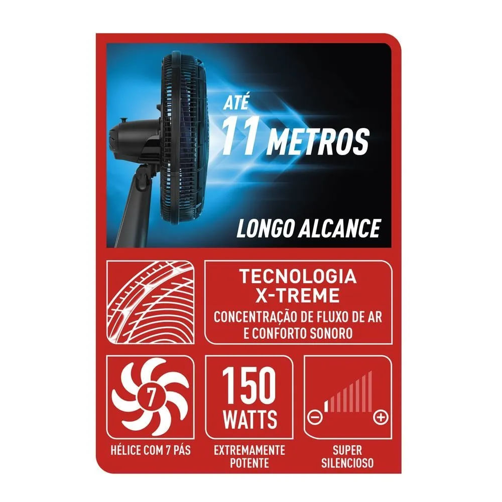 Ventilador de Coluna Arno 40cm X-Treme 7 Preto VE7C – 220 Volts - Image 10
