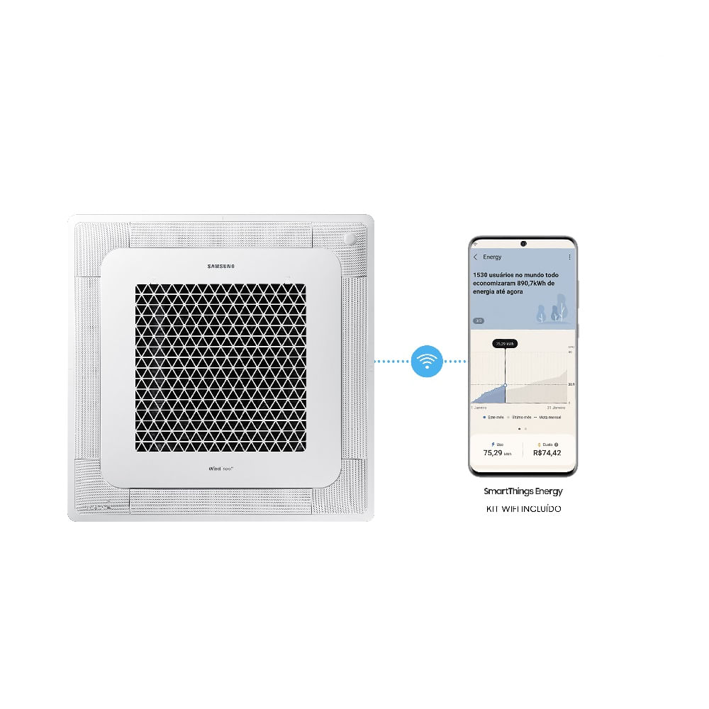 Ar Condicionado Split Cassete Inverter Samsung 36000 BTU/h Quente e Frio Monofásico AC036DXADKG/AZ – 220 Volts - Image 5