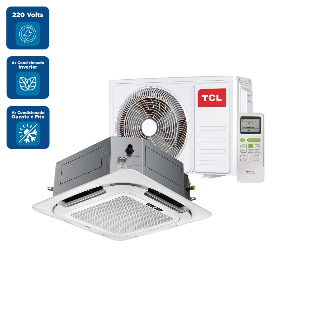 Ar Condicionado Split Cassete 4 Vias Inverter TCL 24000 BTU/h Quente e Frio TAC24CHSGCTINV – 220 Volts - Image 2