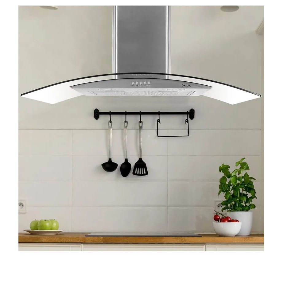 Coifa de Parede Philco 90cm Glass Dupla Filtragem Inox PCO90G – 127 Volts - Image 5