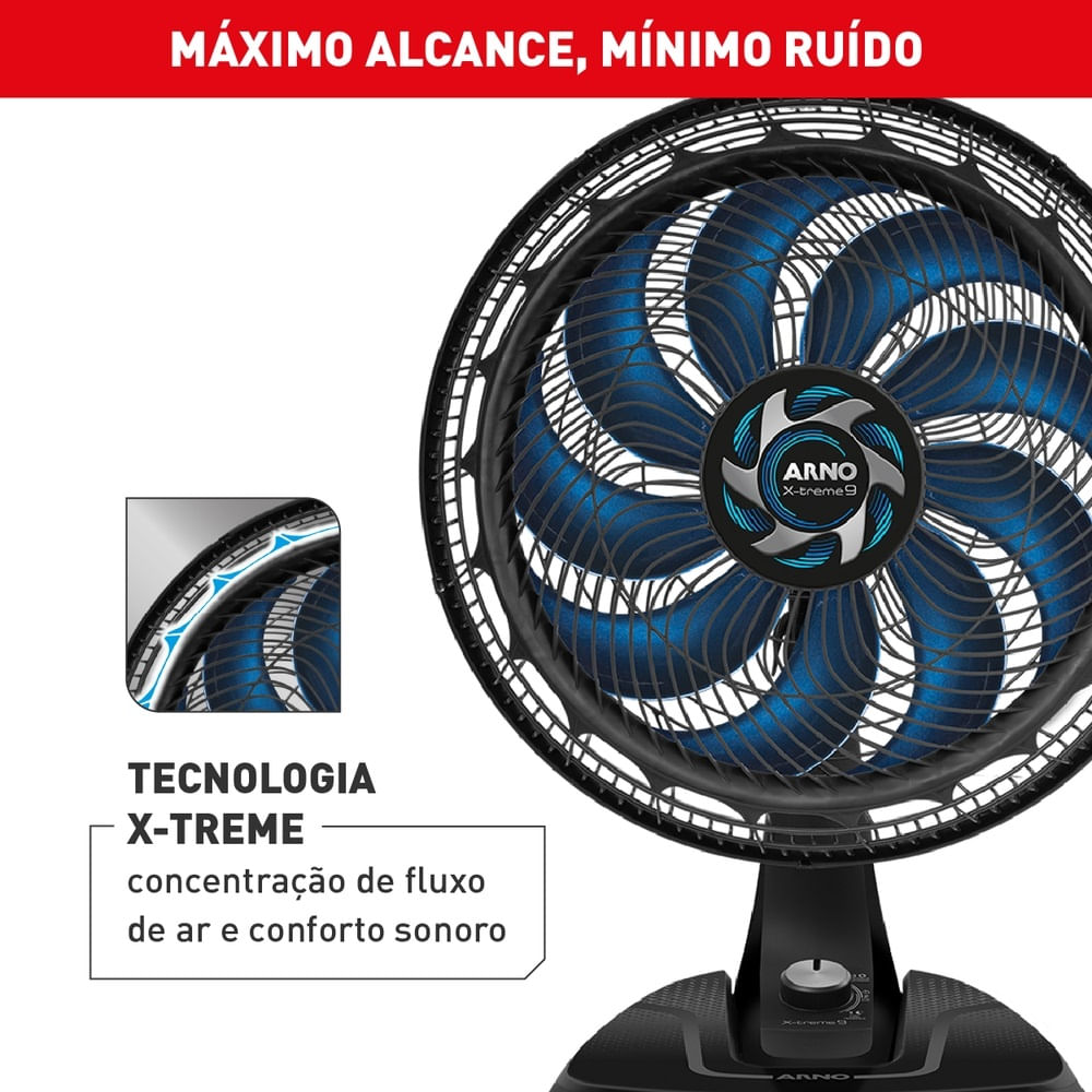 Ventilador de Mesa Arno 40cm X-Treme 9 Preto VE90 – 127 Volts - Image 9